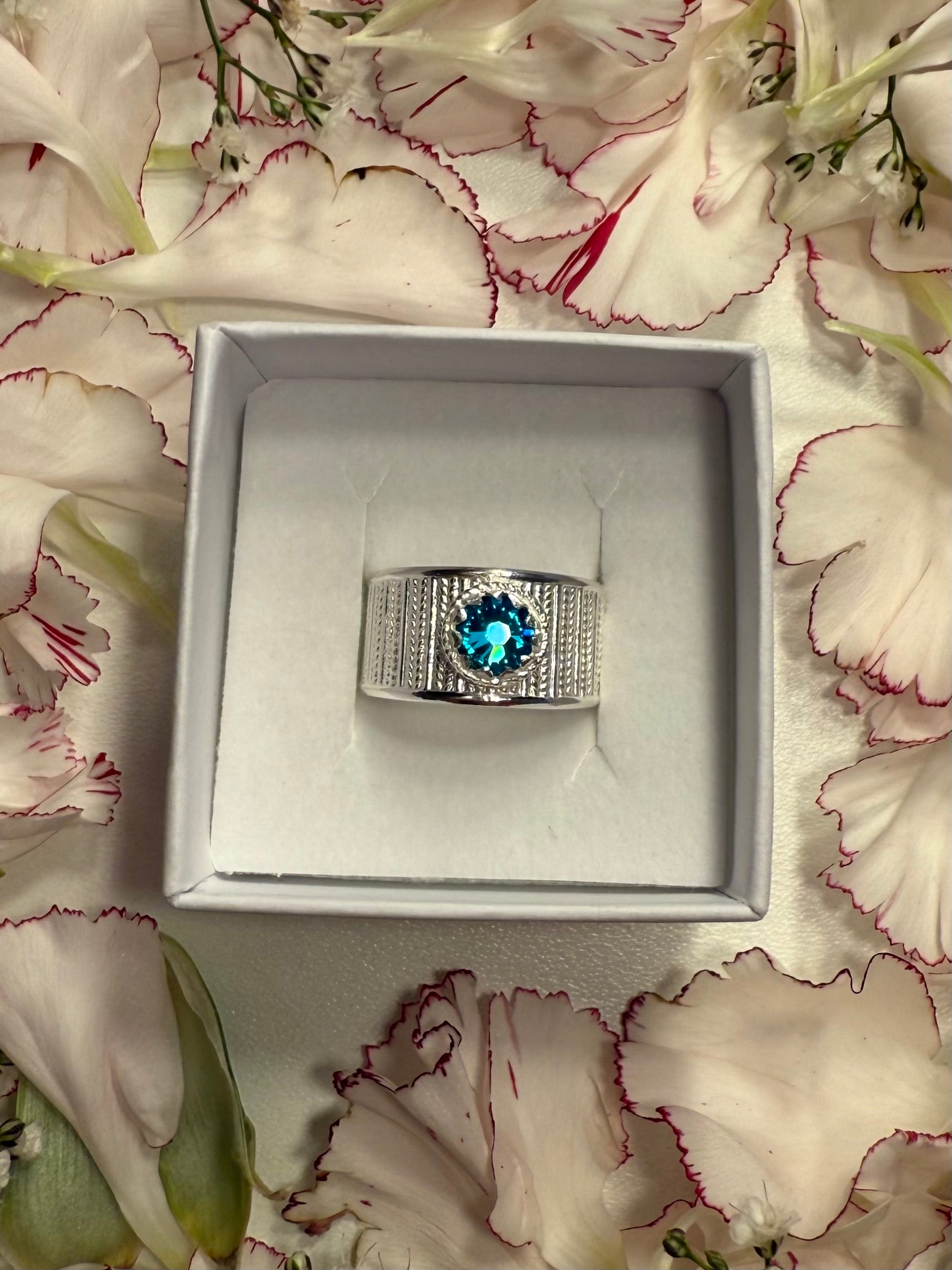 Ring med turkis krystall