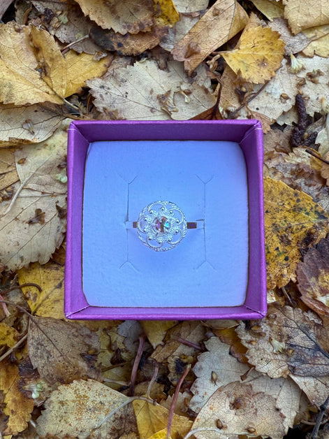 Ring med nordlys krystall - utsolgt