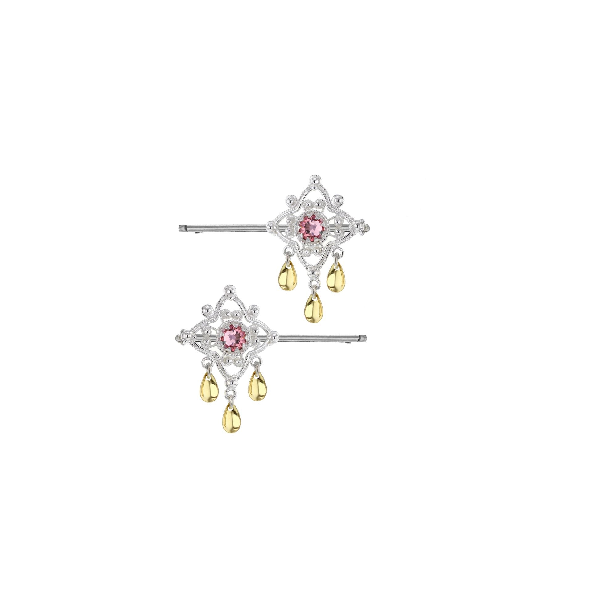 Hårpynt lyserosa krystall - utsolgt