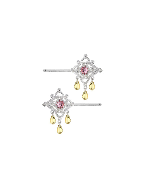 Hårpynt lyserosa krystall - utsolgt