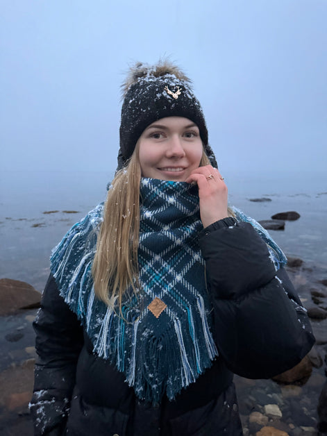 Ullsjal i sjøgrønn- utsolgt