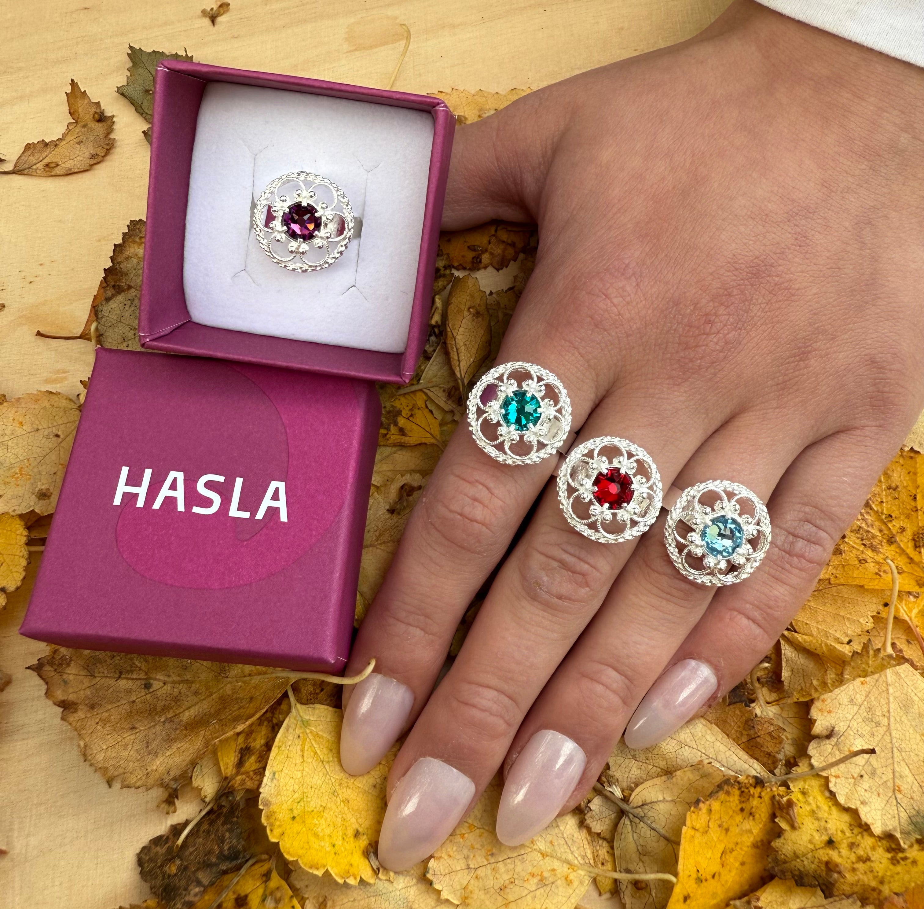 Ring med turkis krystall