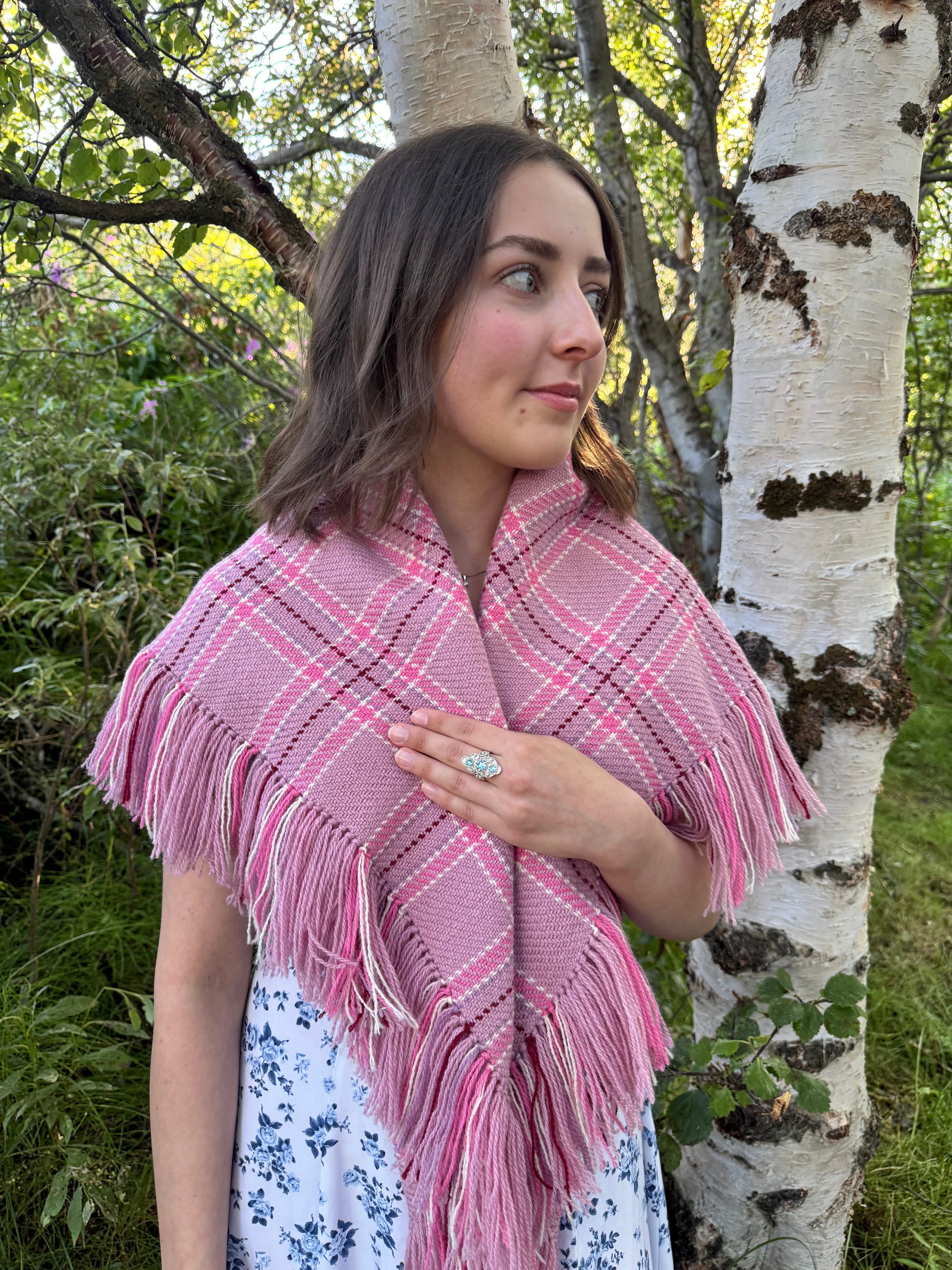 Ullsjal i sommer rosa - utsolgt