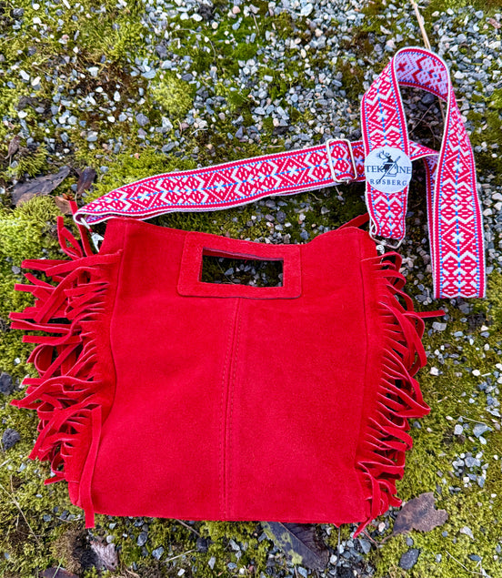 Skinnveske rød - utsolgt