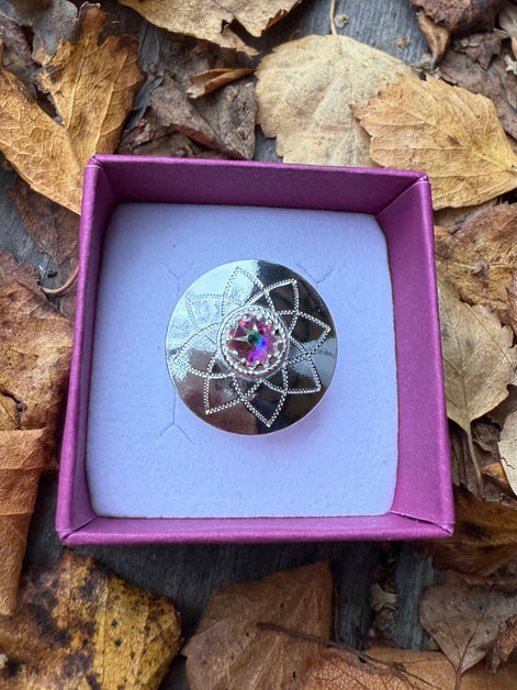 Ring med nordlys krystall - utsolgt