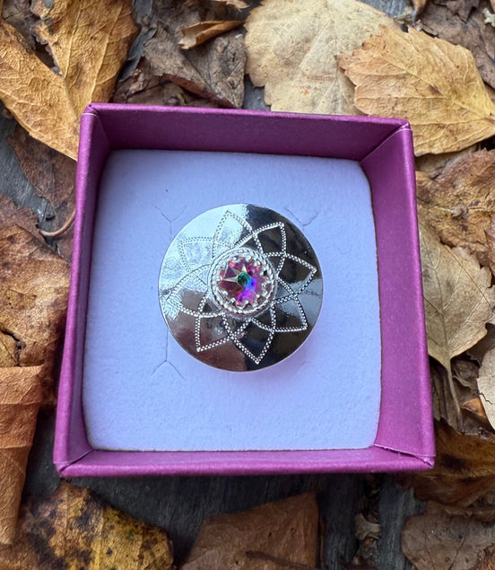 Ring med nordlys krystall - utsolgt