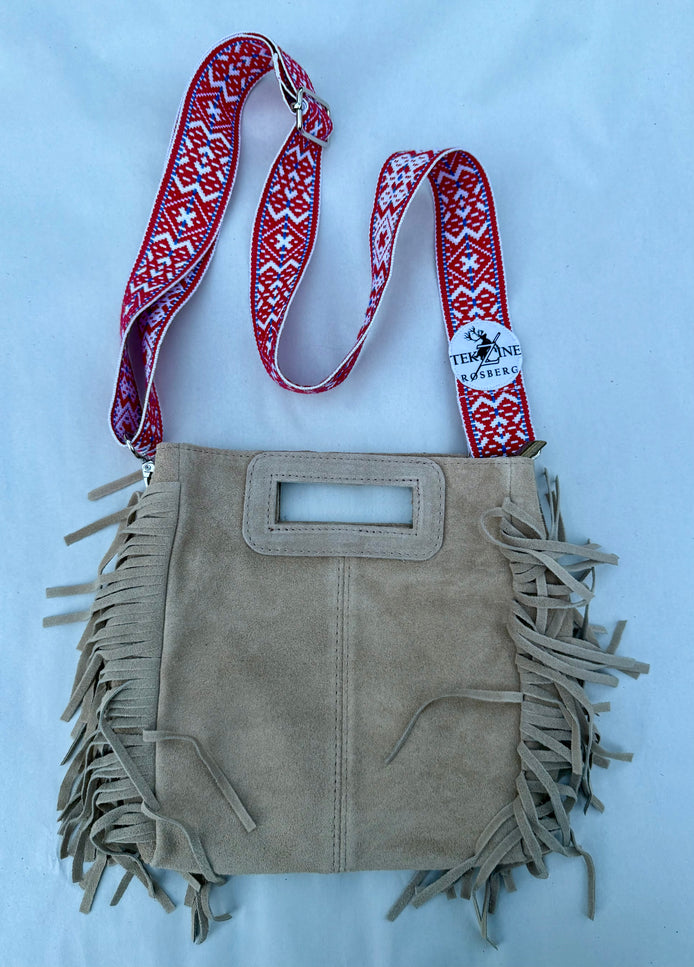 Skinnveske beige (valgfri veskereim)- utsolgt