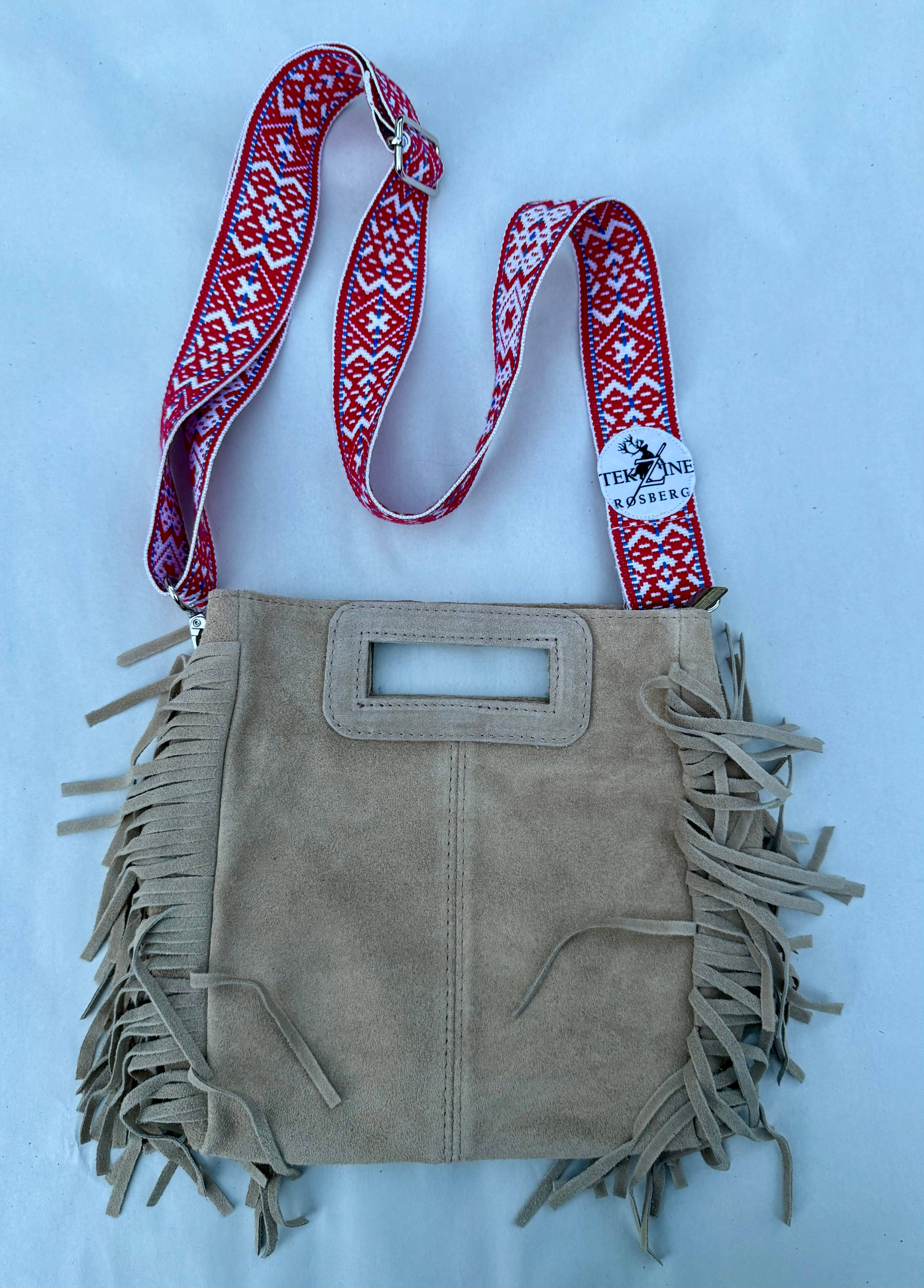 Skinnveske beige (valgfri veskereim)- utsolgt