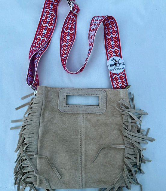 Skinnveske beige (valgfri veskereim)- utsolgt