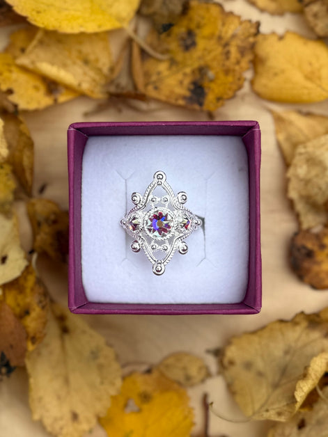 Ring med nordlys krystall - utsolgt