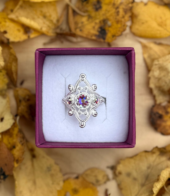 Ring med nordlys krystall - utsolgt