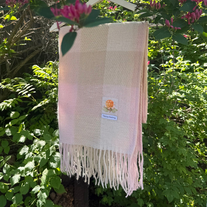 Sjerf rosa/beige ruter