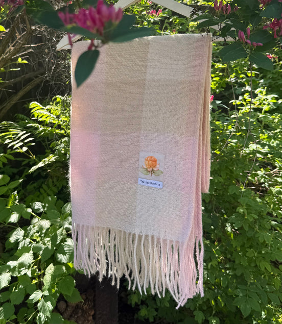 Sjerf rosa/beige ruter
