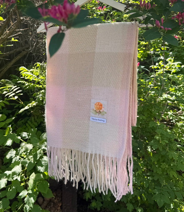 Sjerf rosa/beige ruter