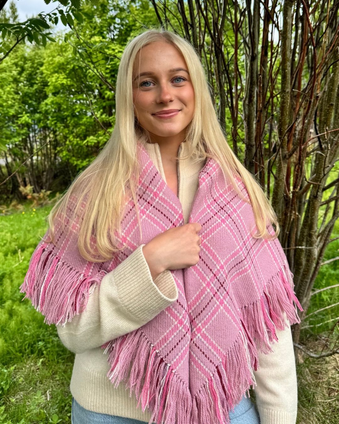 Ullsjal i sommer rosa - utsolgt