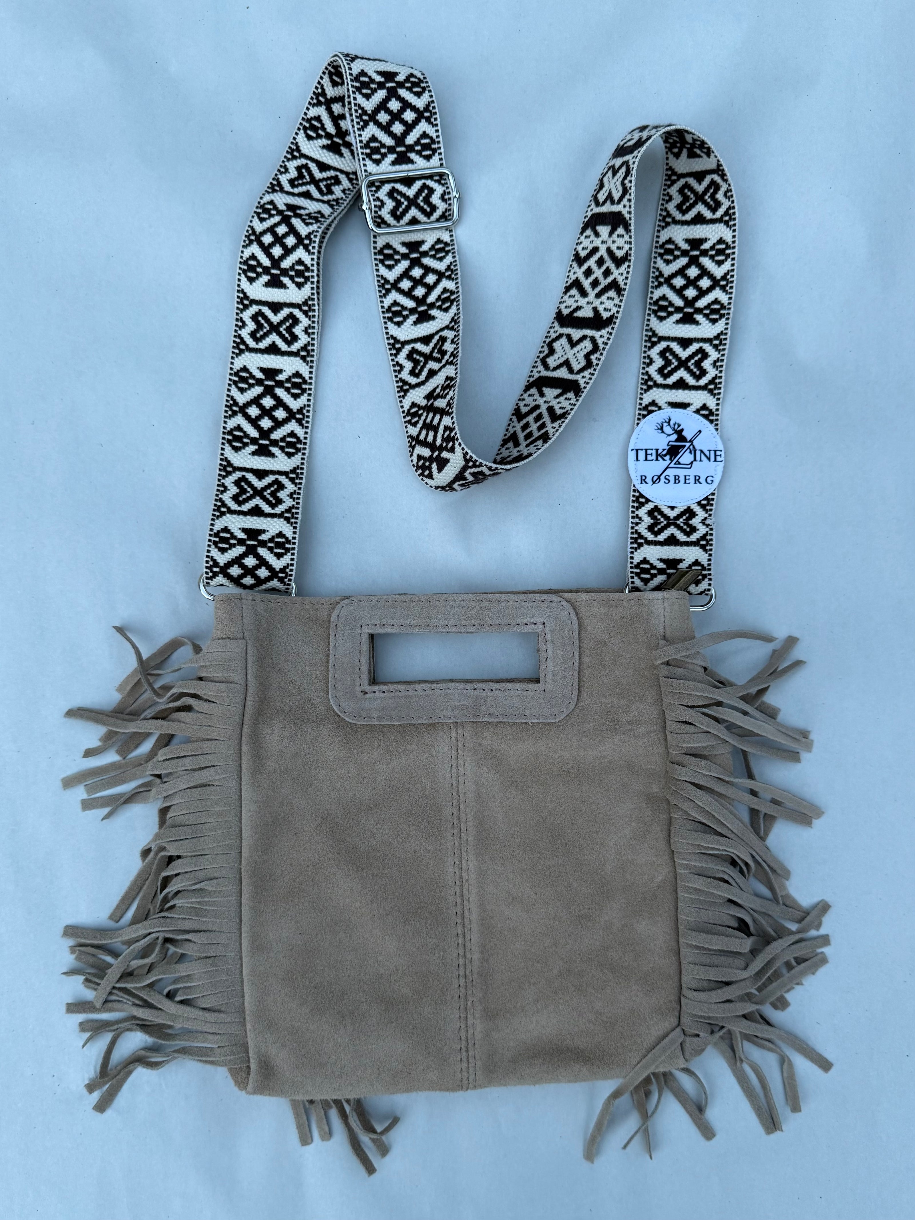 Skinnveske beige (valgfri veskereim)- utsolgt