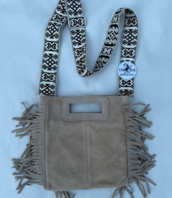 Skinnveske beige (valgfri veskereim)- utsolgt