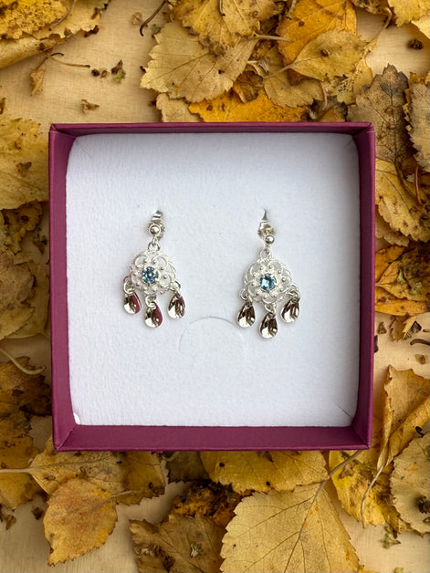 Ørepynt lyseblå krystall - utsolgt