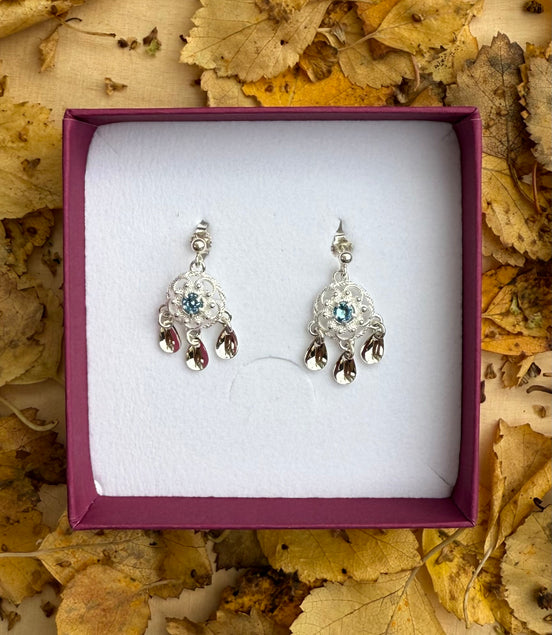 Ørepynt lyseblå krystall - utsolgt