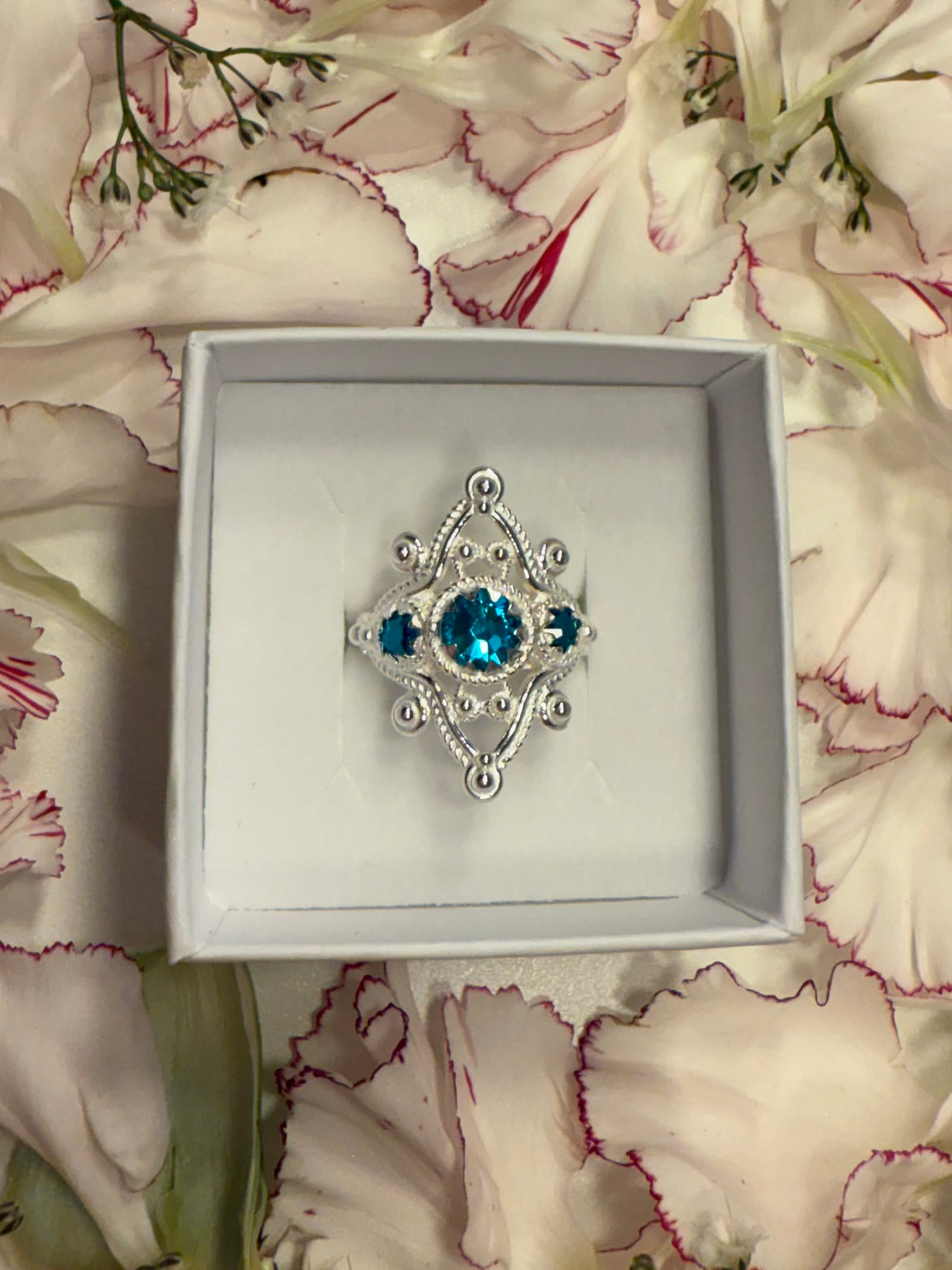 Ring med turkis krystall