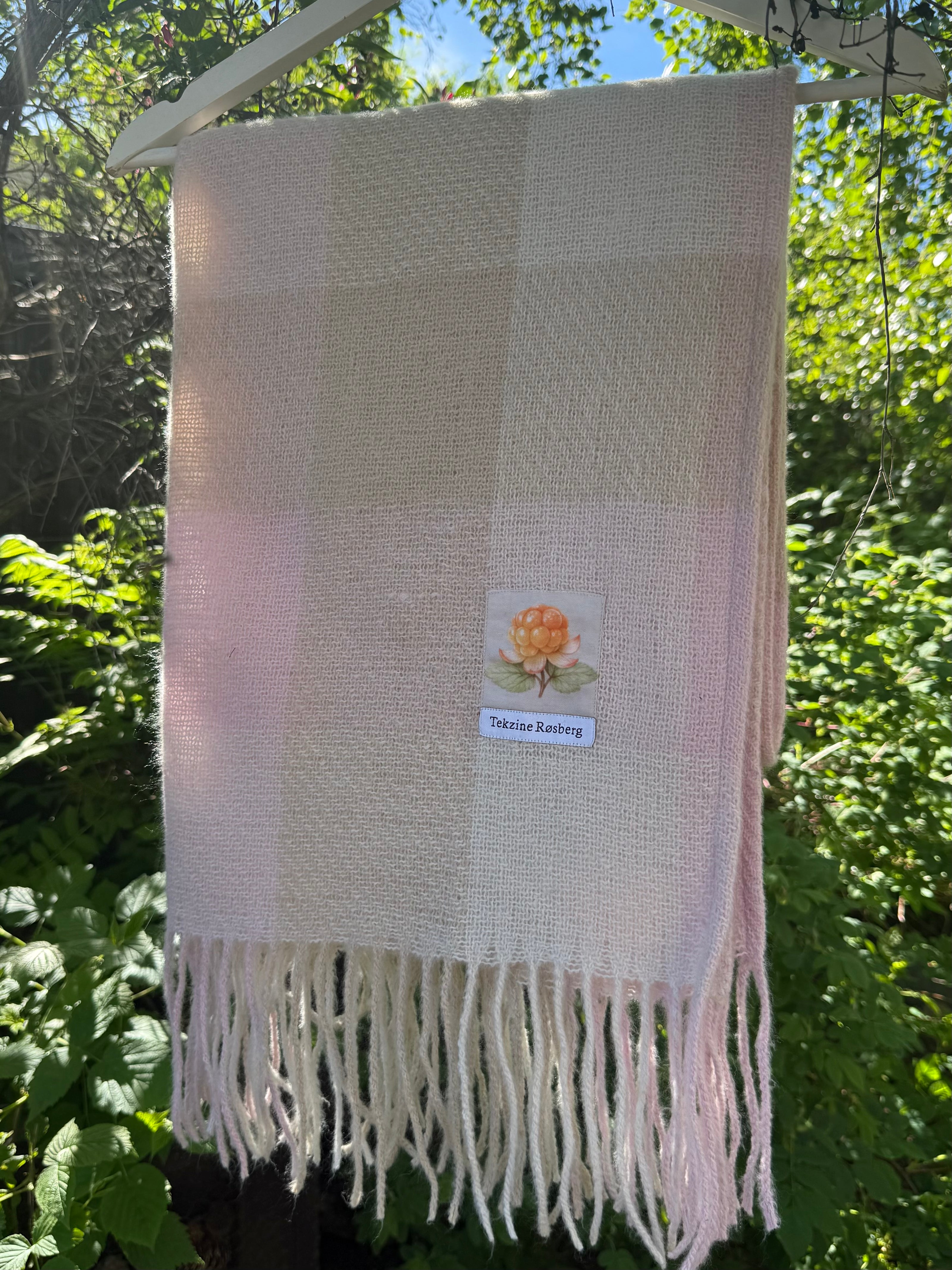 Sjerf rosa/beige ruter