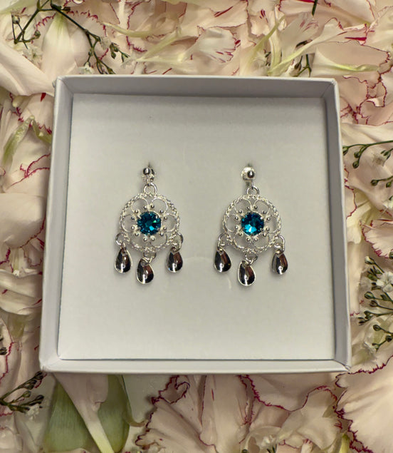 Ørepynt med turkis krystall