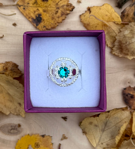 Ring med turkis krystall