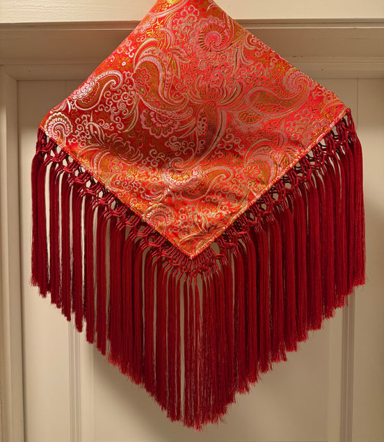 Liidni/Silkesjal i glitter rød (størrelse S) - utsolgt