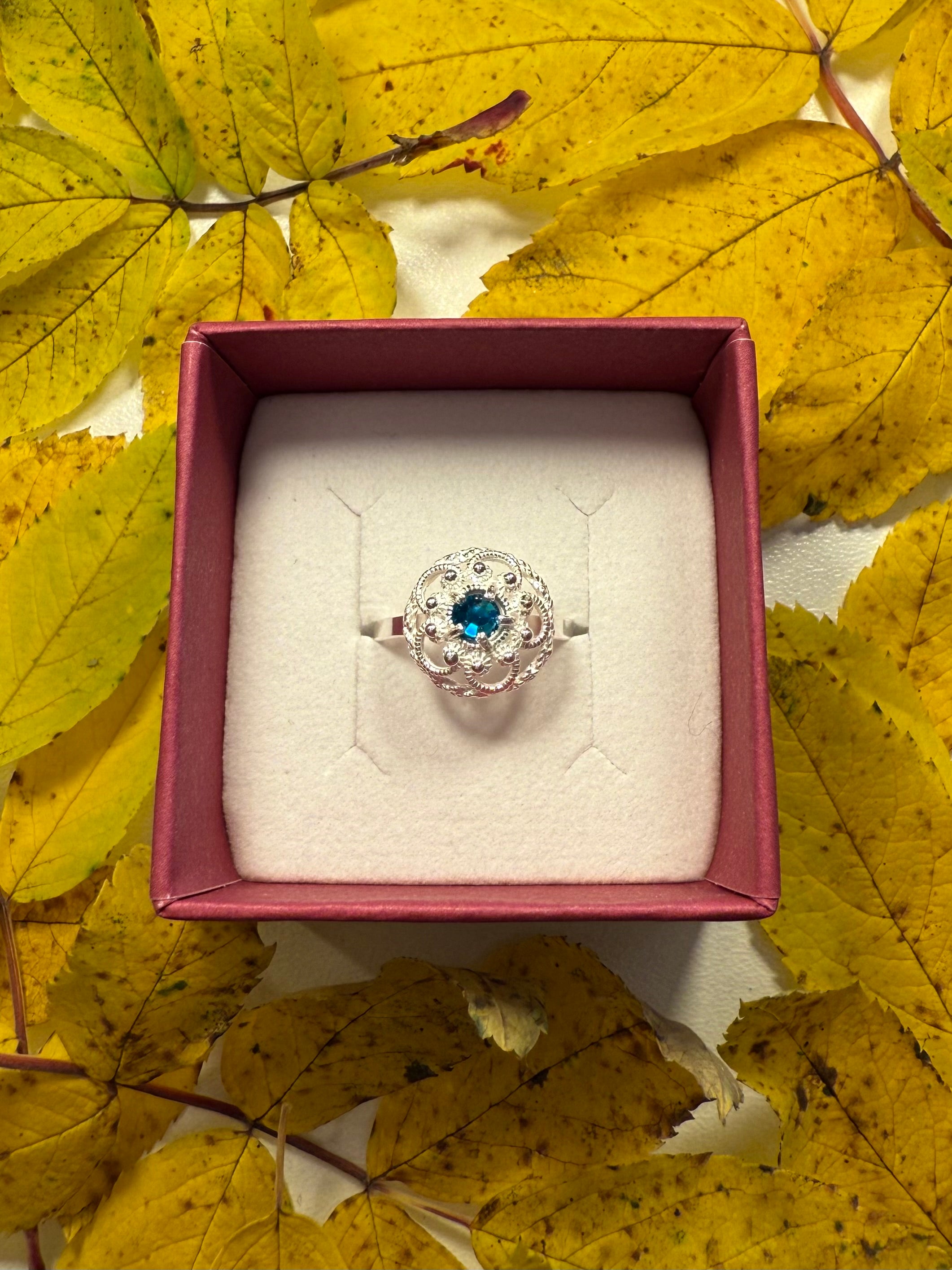 Ring med turkis krystall