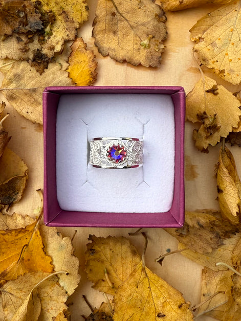 Ring med nordlys krystall- utsolgt