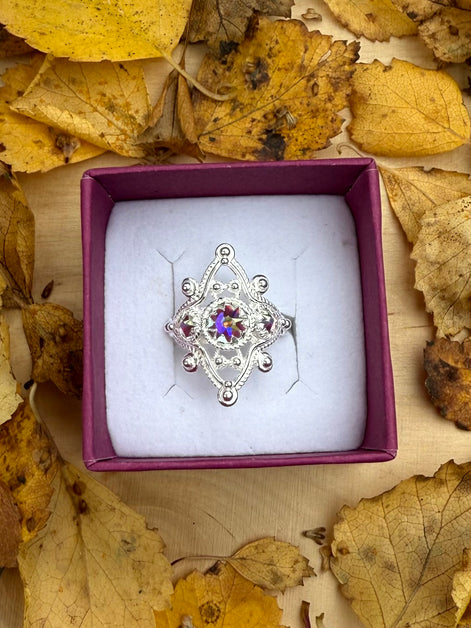 Ring med nordlys krystall - utsolgt