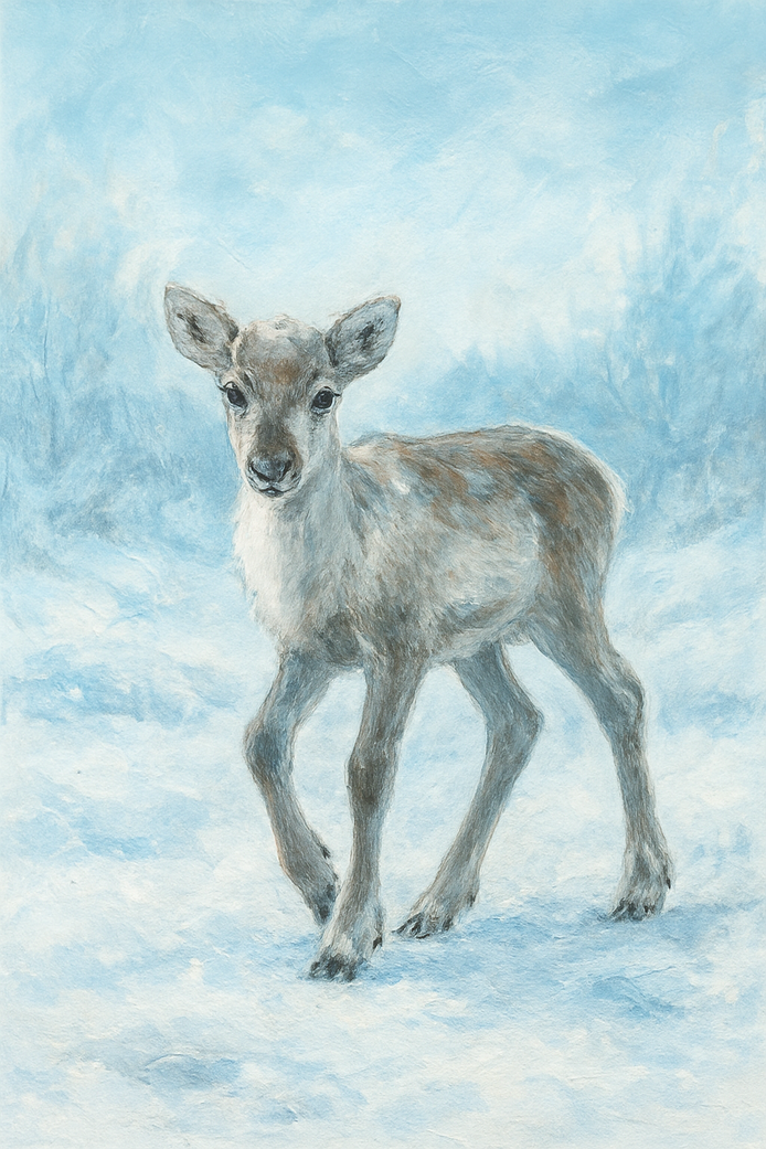 Vinter reinkalv 50x70 cm