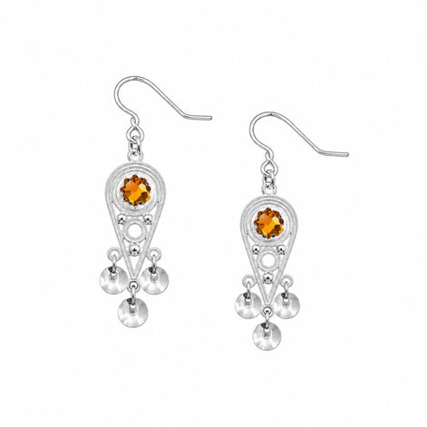 Ørepynt (small) oransje krystall
