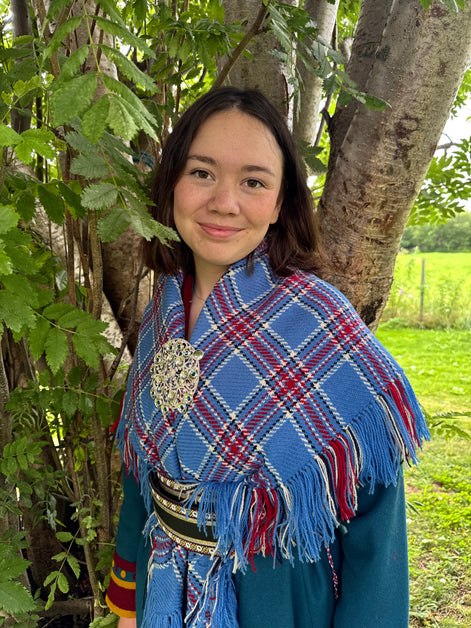 Ullsjal i himmelblå