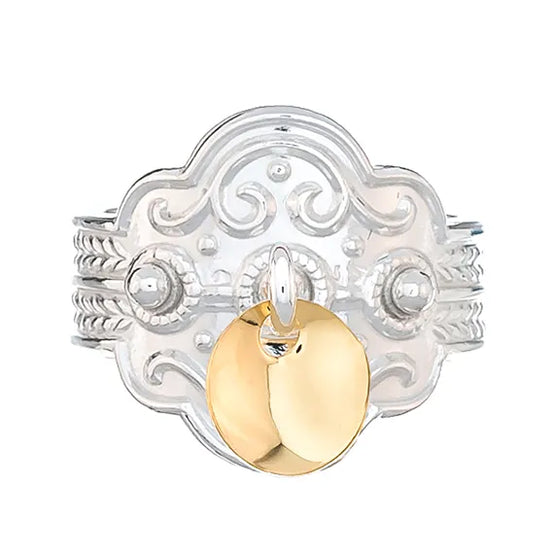 Ring med annheng forgylt