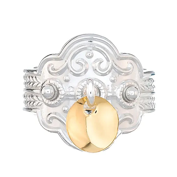 Ring med annheng forgylt