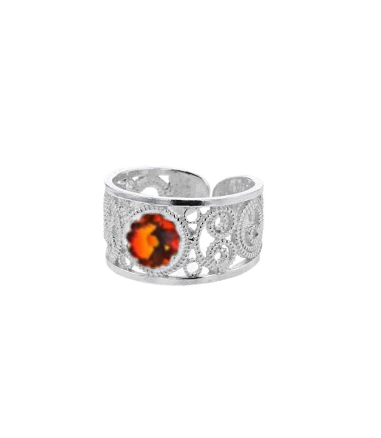 Ring i oransje krysall