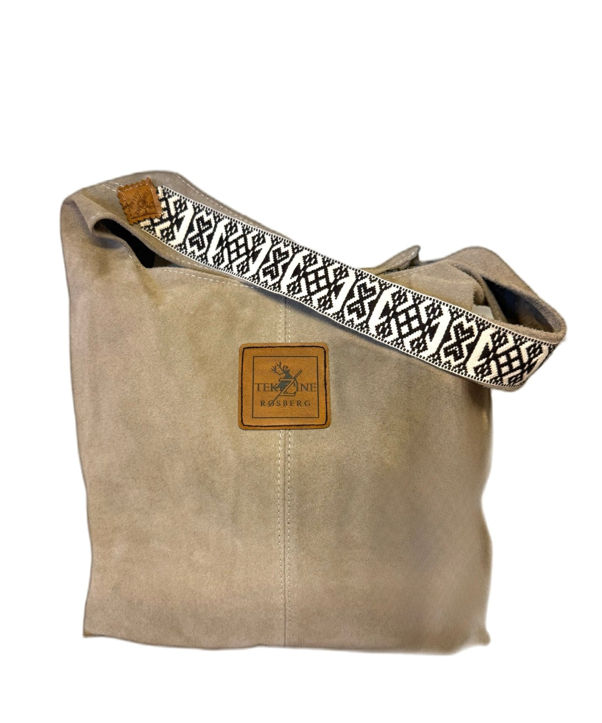 Skinnveske beige/kaki