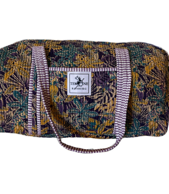 Totebag dyp lilla med oker