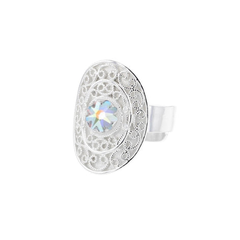 Ring med nordlys krystall