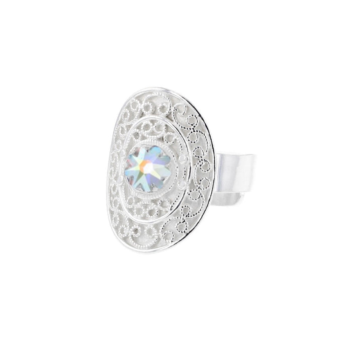 Ring med nordlys krystall