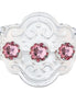 Ring med lyserosa krystall