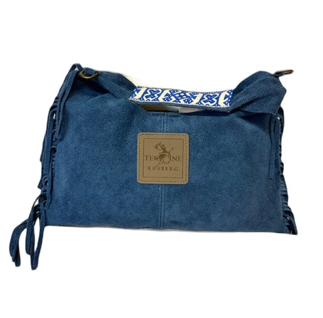 Skinnveske clutch blå