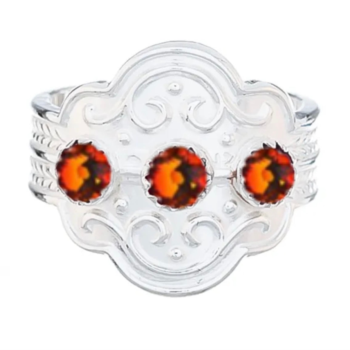 Ring med oransje krystall
