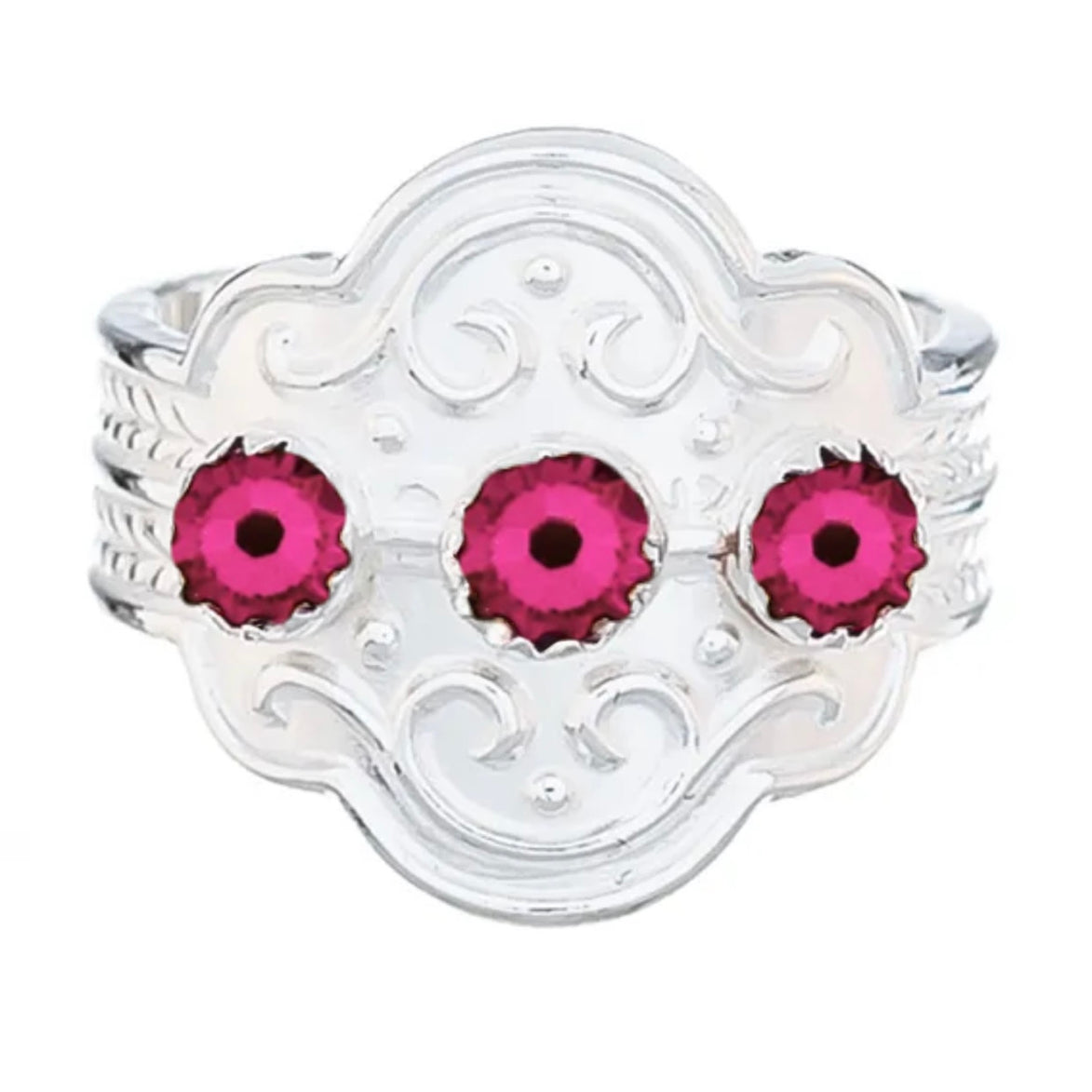 Ring med rosa krystall