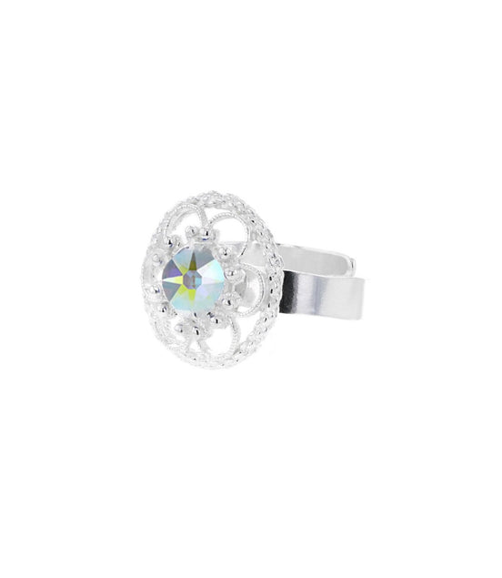 Ring med nordlys krystall