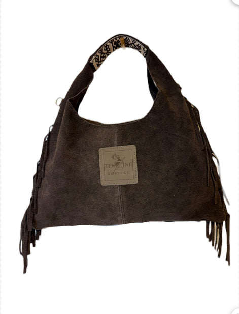 Skinnveske clutch mørkebrun - utsolgt