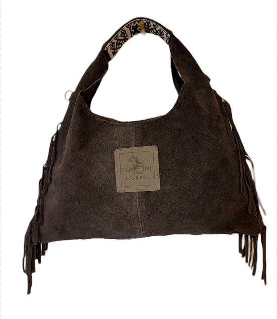 Skinnveske clutch mørkebrun - utsolgt
