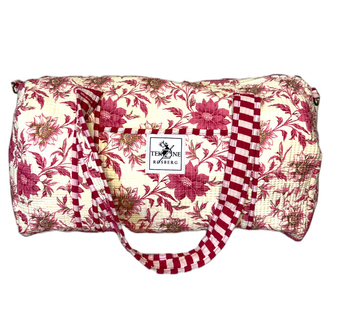 Totebag hvit og rosa