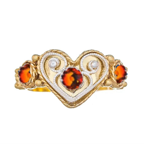 Ring med oransje krystall